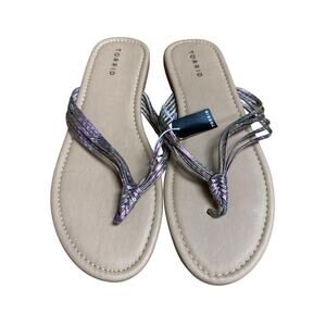 Torrid Iridescent Snake Braided Flip Flops Women's 10.5 10 1/2 Wide Width WW New